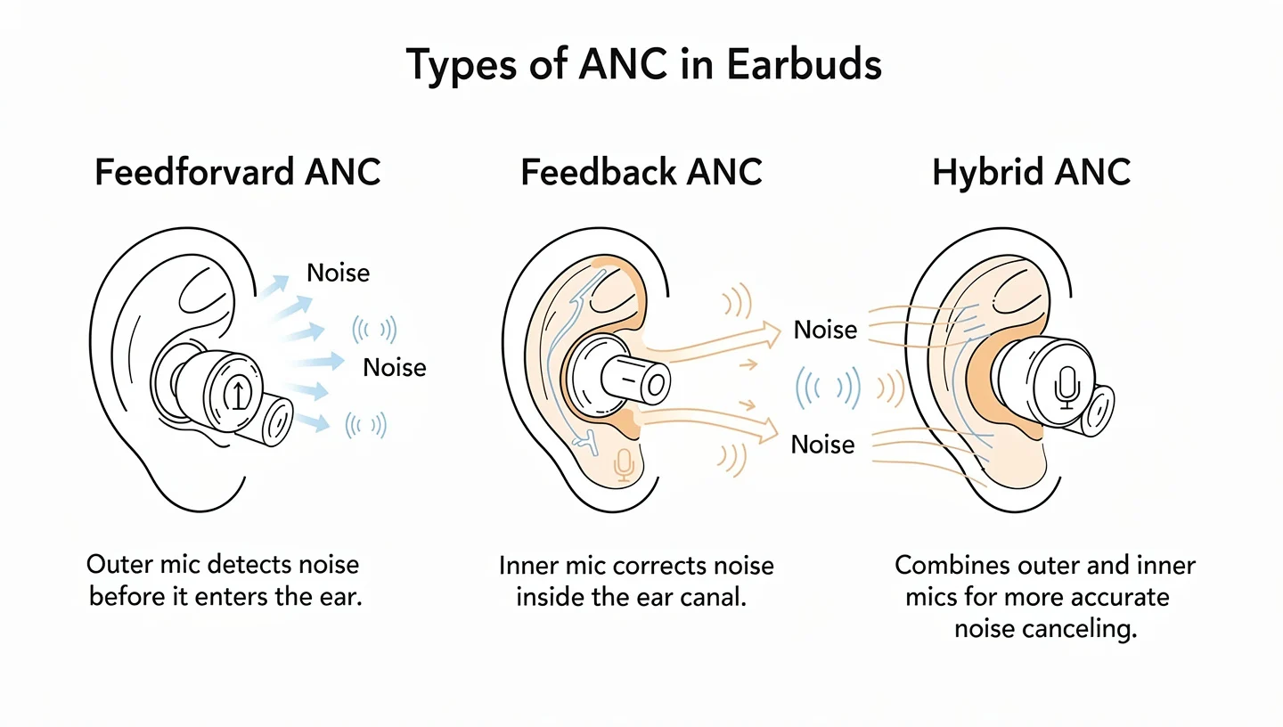 active noise cancellation types